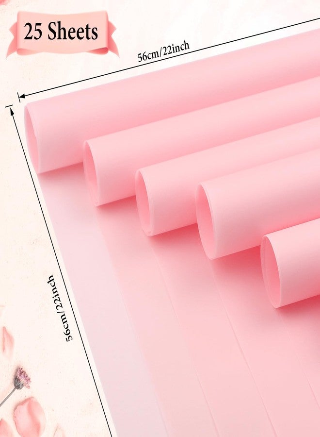 woric 25 Sheets Pink Flower Wrapping Paper, Waterproof Floral Bouquet Wrapping Paper for Valentine's Day Florist Supplies Packaging Birthday Party Favor DIY Crafts - Image 2